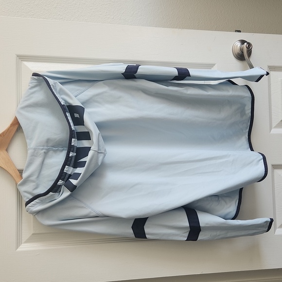 VICTORIA'S SECRET PINK Ultimate High Low Funnel Neck Full Zip Hoodie Baby Blue S - Picture 10 of 11